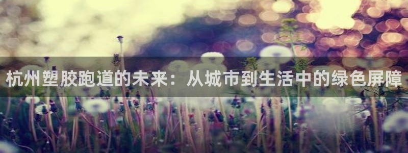 尊龙凯时取款24小时不到账：杭州塑胶跑道的未来：从城市到生活