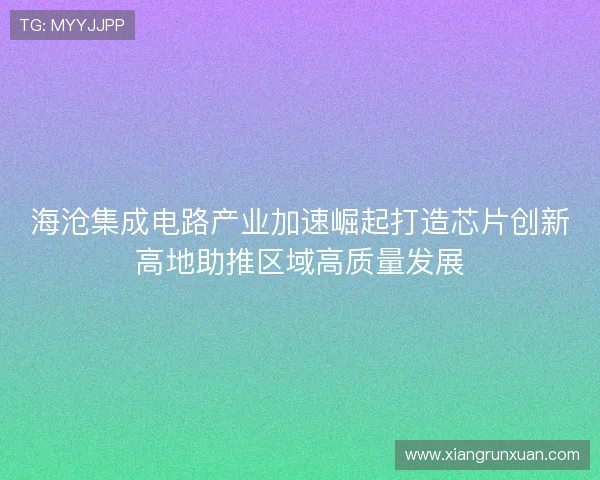 海沧集成电路产业加速崛起打造芯片创新高地助推区域高质量发展 海沧集成电路产业加速崛起打造芯片创新高地助推区域高质量发展